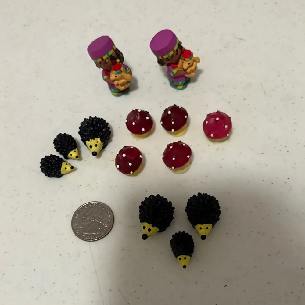 🪴🍄🦔NEW Cottagecore Hedgehog Mushroom Miniatures Figurines Fairy Garden Decor - Picture 3 of 6